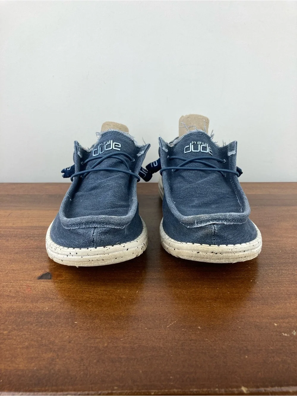 Hey Dude Wally Stretch Blue Loafers Slip On Shoes Speckled Sole Men’s Size 9.